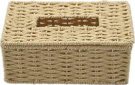 POOSR Rattan Tissue Box, Vintage Serviettenhalter, 