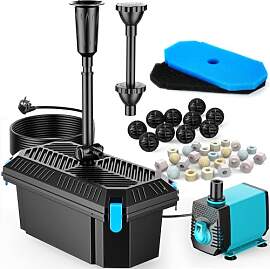 POPOSOAP Teichfilter mit Springbrunnen-Set, 40W