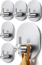 Poprkdre Handtuchhalter ohne Bohren 6er-Pack,