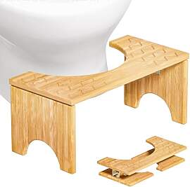 PORFOYO Klappbarer Toilettenhocker, Bambus