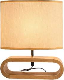 PORFOYO Nachttischlampe aus Holz, LED Tischlampe
