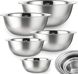 PORFOYO Rührschüssel 5er Set, Edelstahl