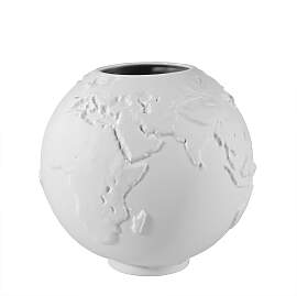 Porzellanvase GLOBE Globus H. 17cm D. 18cm weiß