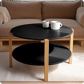 POSNORD Couchtisch Rund Ø 75 cm | Sofatisch mit 3 