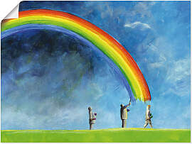 Poster ARTLAND "Regenbogen malen", blau