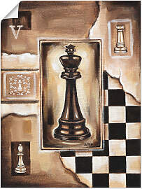 Poster ARTLAND "Schach König", braun