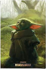 Poster REINDERS "Baby Yoda Grogu", grün 