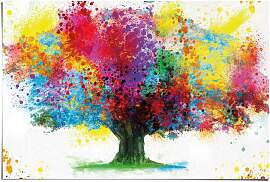 Poster REINDERS "Farbkleckse Baum", bunt 