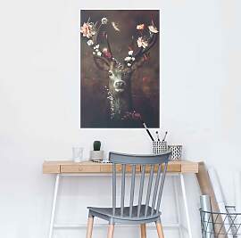 Poster REINDERS "Hirsch Romantisch - Kolibri