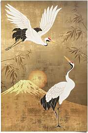 Poster REINDERS "Kraniche", gold (farbe
