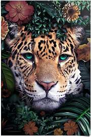 Poster REINDERS "Leopard Blumen - Pflanzen -
