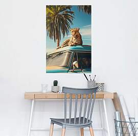 Poster REINDERS "Oldtimer Safari", blau