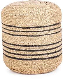 Pouf Ankit aus Jute, rundes Design im