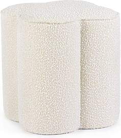 Pouf Cointa aus Boucle-Stoff, rundes Design,