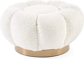 Pouf Florel aus Boucle-Stoff, modern gepolstert,