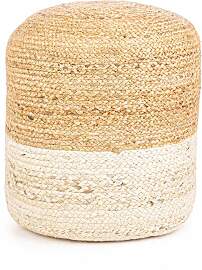 Pouf Jalaja aus Jute, rundes Design,