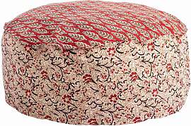 Pouf Lorient aus Baumwolle, klassischer Stil, rot
