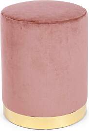 Pouf Lucilla aus Samt, modern gepolstert, rosa
