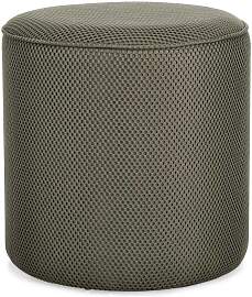 Pouf Olesya aus Waben-Stoff, rund gepolstert,
