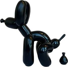 Pozbee Pooping Dog Skulptur Schwarz, lustiges