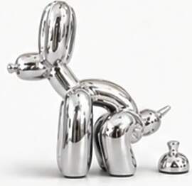 Pozbee Pooping Dog Skulptur Silber, lustiges