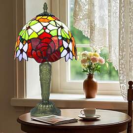 Ppbmocw Tiffany Tischlampe,8 Zoll Retro Stained