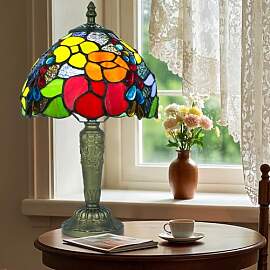 Ppbmocw Tiffany Tischlampe,8 Zoll Retro Stained