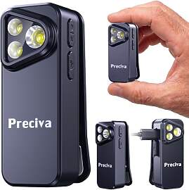 Preciva Mini LED Taschenlampe mit 3-in-1 Licht