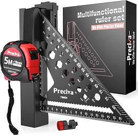Preciva Winkelmesser Set, mit Rollmaßband &