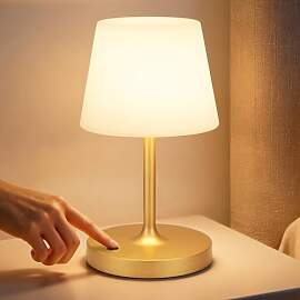 PreeOtti LED Tischlampe Kabellos, Nachttischlampe