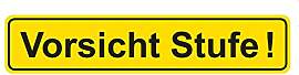 Premium Aufkleber Vorsicht Stufe Hinweis