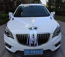 Premium Autoschmuck Hochzeit Weiß, Autodekoration 