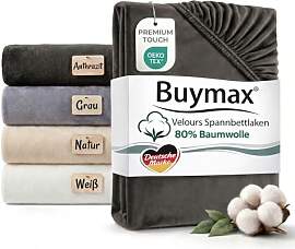 Premium Baumwoll Velours Spannbettlaken 180x200