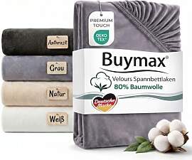 Premium Baumwoll Velours Spannbettlaken 90x200