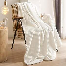 Premium Flanell Kuscheldecke weiß 200x230cm