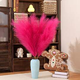 Premium Knallrosa Pampasgras Deko Tiefrosa