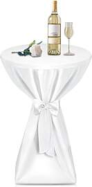 Premium Stehtischhussen 80 cm Blickdicht Weiß -