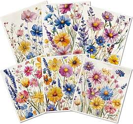 PRESSINART 6Pcs 6 Styles Blumige Geschirrtücher