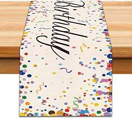 PRESSINART Happy Birthday Tischläufer Bunt
