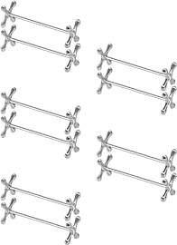 PRETYZOOM MesserbäNkchen Kreuz 10er-Set, Silber