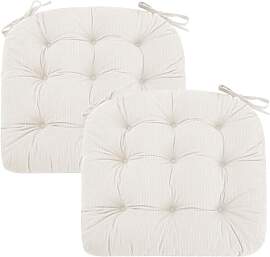 PRIMEPATIO 2er Set Stuhlkissen, 40x40x7 cm, Beige