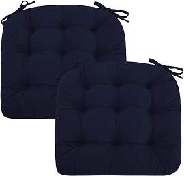 PRIMEPATIO 2er Set Stuhlkissen, 40x40x7 cm, Blau