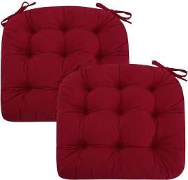 PRIMEPATIO 2er Set Stuhlkissen, 50x50x7 cm, Rot