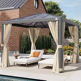 PRIMEYARD 3x3m Hardtop Gartenpavillon, inkl. 4