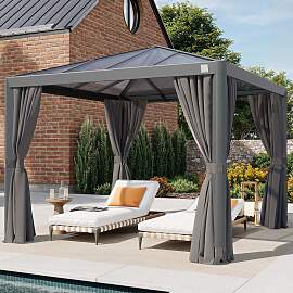 PRIMEYARD 3x3m Hardtop Gartenpavillon, inkl. 4
