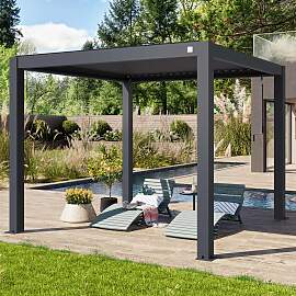 PRIMEYARD 3x3m Pergola in Anthrazit; mit