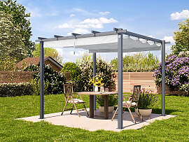 PRIMEYARD 3x3m Pergola in Perlgrau; mit