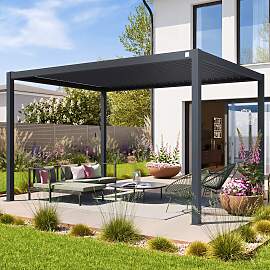 PRIMEYARD 3x4m Pergola in Anthrazit; mit