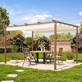 PRIMEYARD 3x4m Pergola in Holzoptik; mit