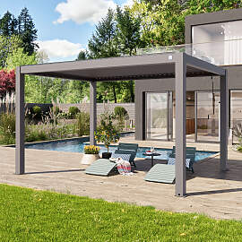 PRIMEYARD 3x4m Pergola in Perlgrau; mit